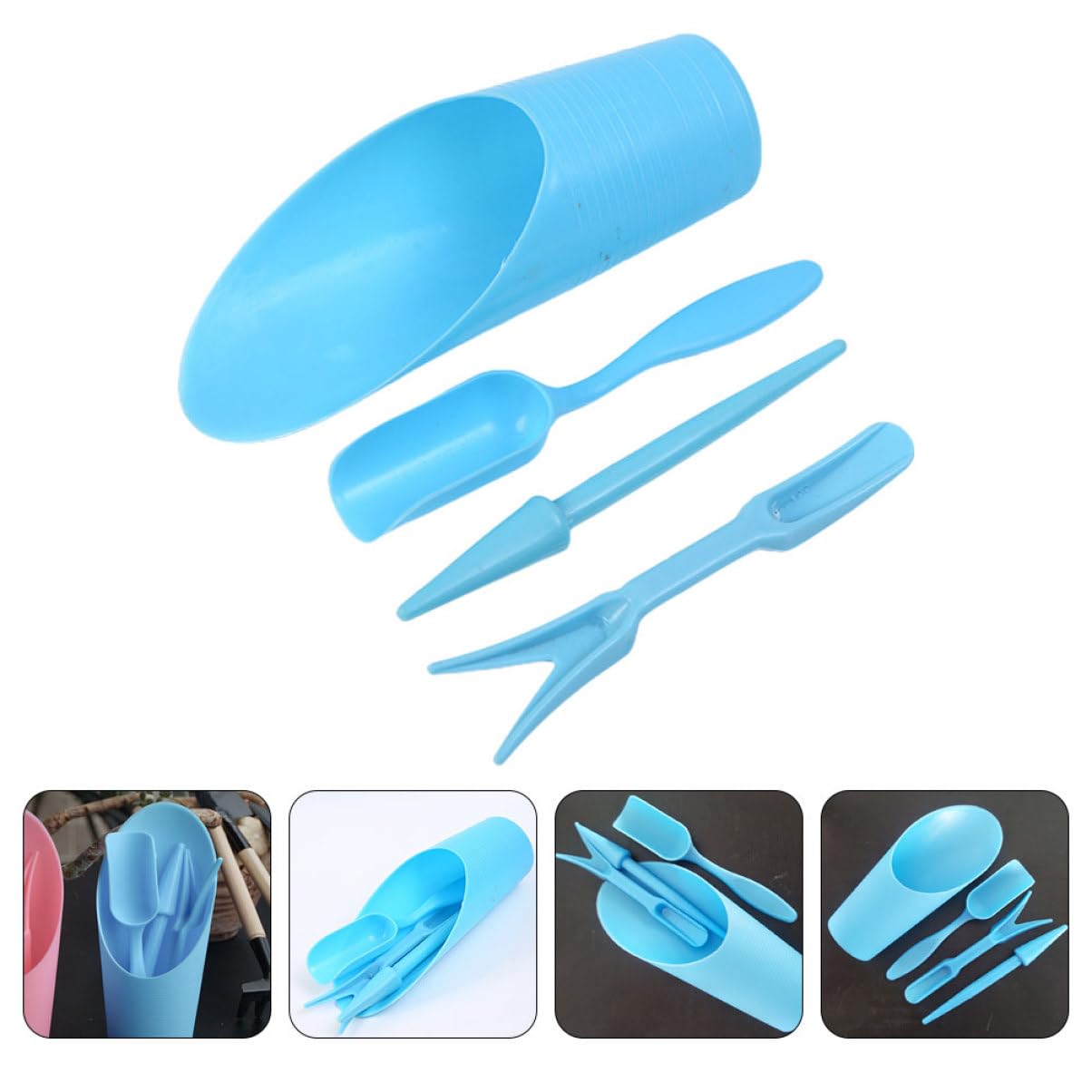 Gardening Tools Bundle - 4 قطعة/المجموعة ، مجرفة دلو بلاستيكية