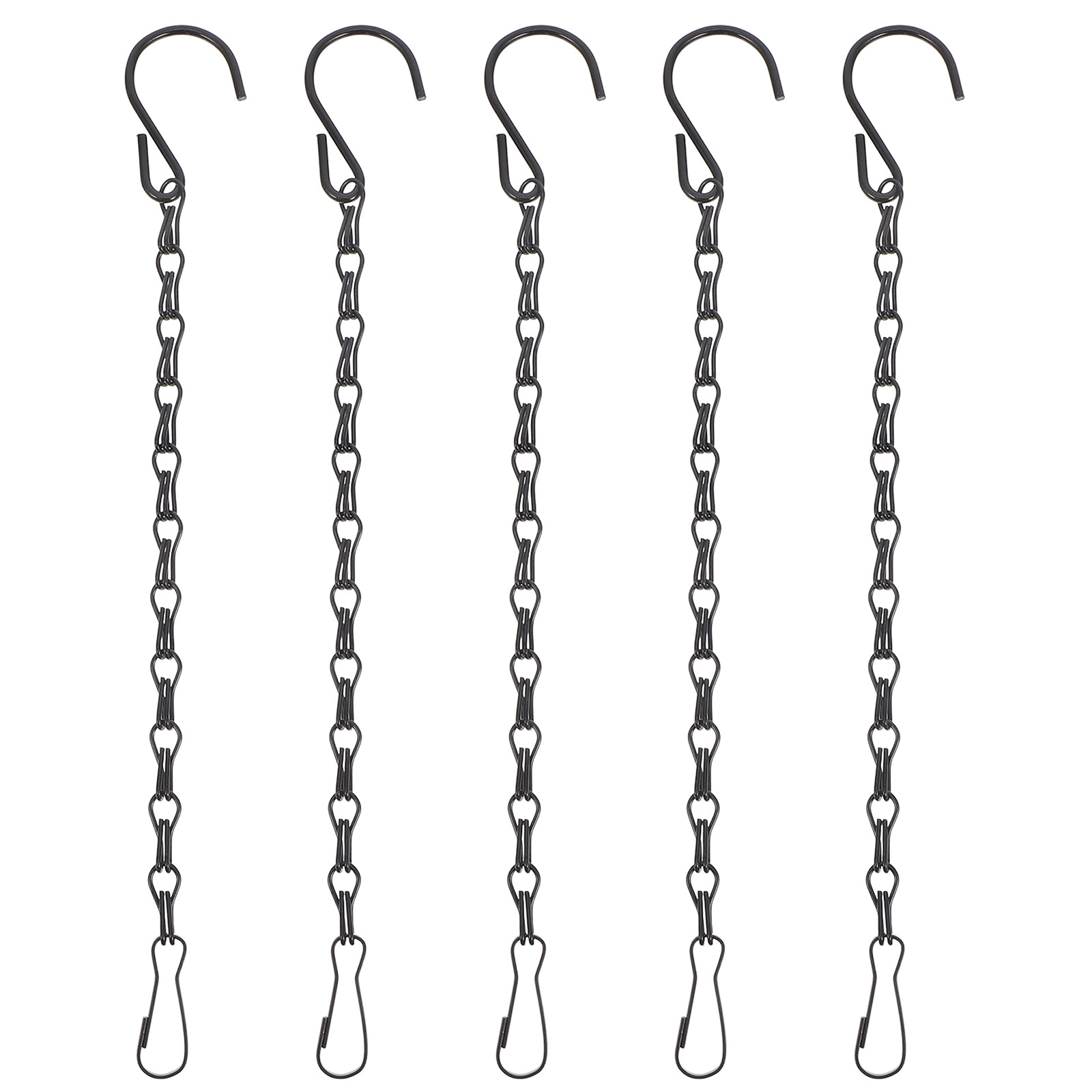 Hanging Planter Basket - 5 قطع سلسلة حديدية سوداء مزدوجة