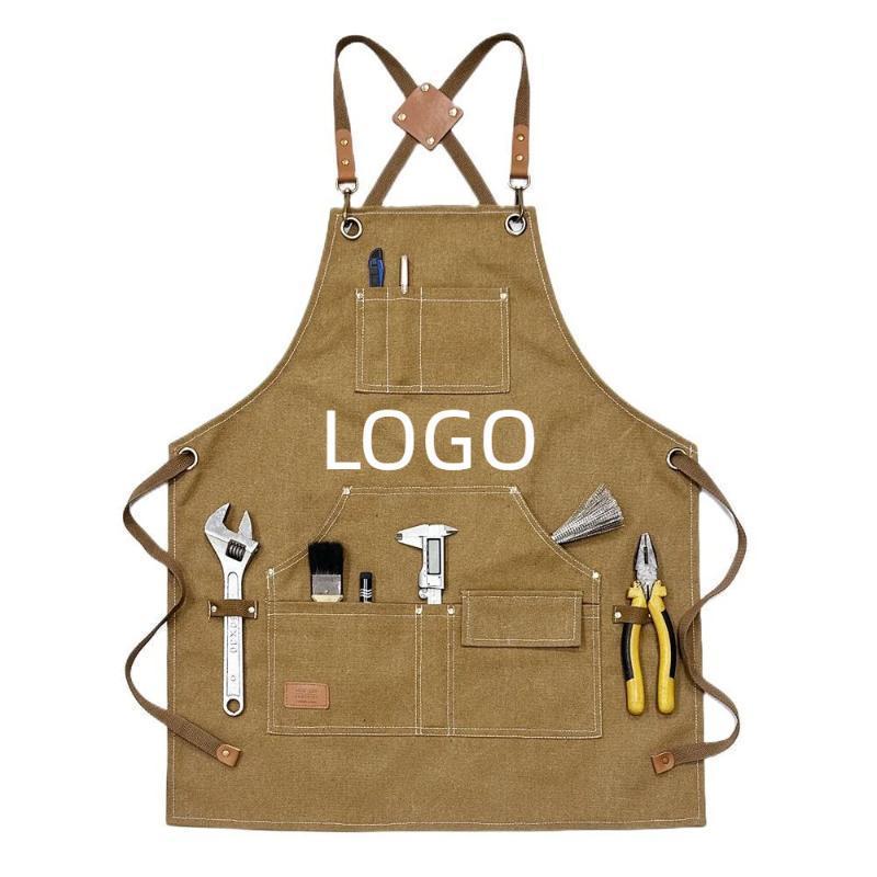 Gardening Tools Logo - مريلة قماش مع جيوب متعددة حرفي