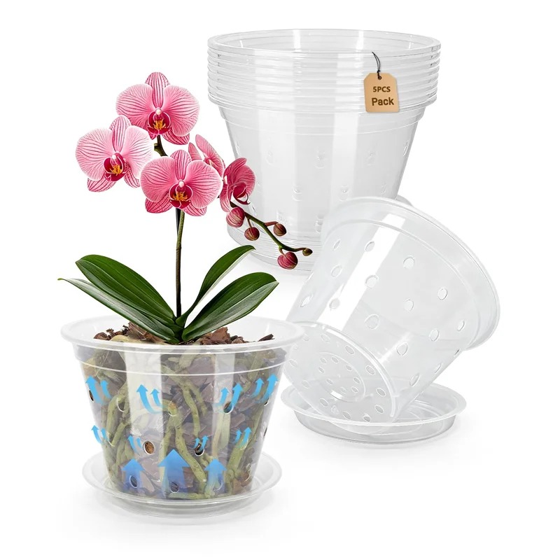 Orchid Potting Mix - 5 قطعة 11/12.5/14/15/17 سنتيمتر أواني الزراعة