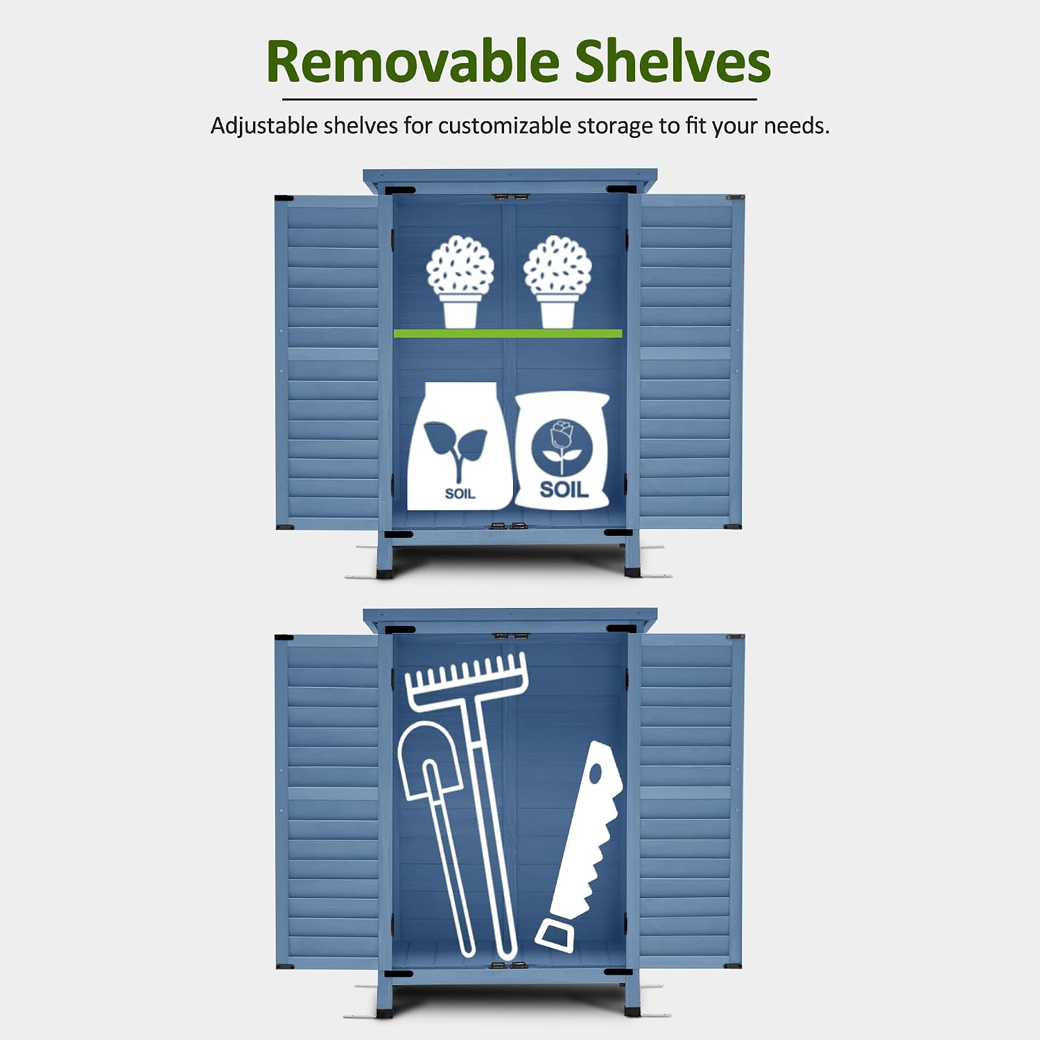 خزانة تخزين خشبية صغيرة للاستخ - مراجعة Gardening Tools Storage وسعره