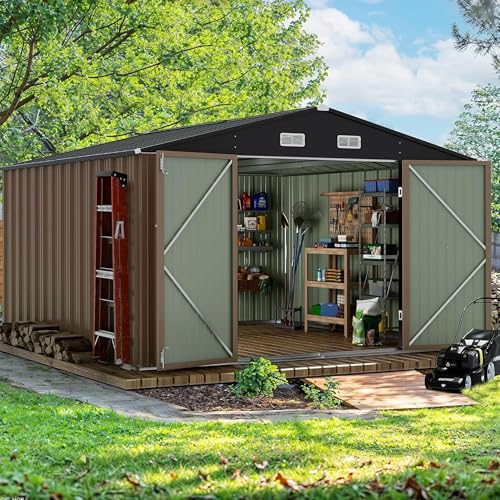 سقيفة تخزين خارجية بحجم 10×10  - مراجعة Gardening Tools Storage وسعره