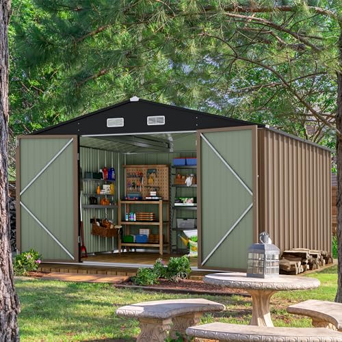 سقيفة تخزين خارجية بحجم 10×10  - مراجعة Gardening Tools Storage وسعره
