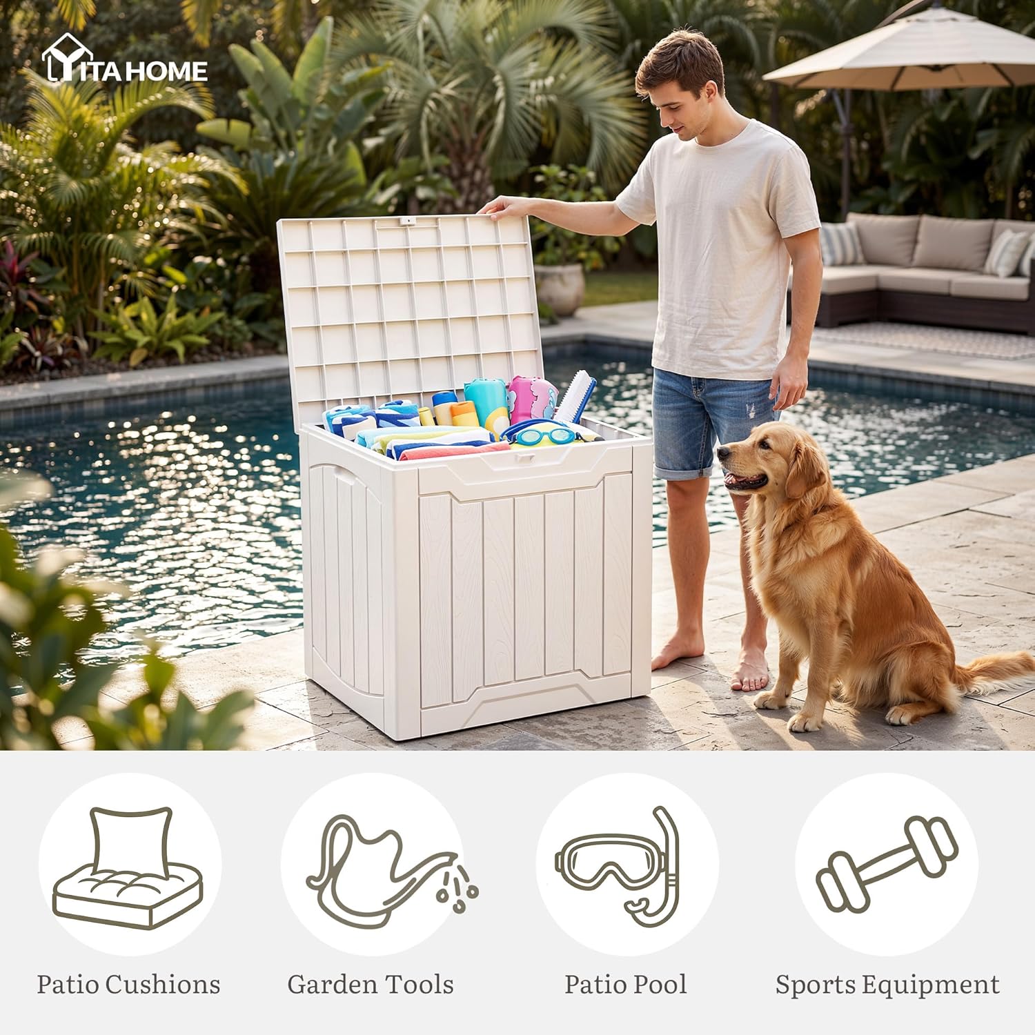 صندوق تخزين خارجي سعة 31 جالون - مراجعة Gardening Tools Set وسعره