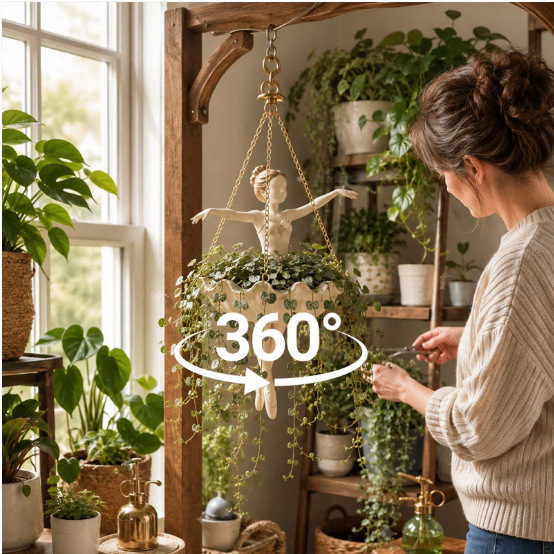 وعاء زهور جديد على شكل راقصة ب - مراجعة Hanging Planter Basket وسعره