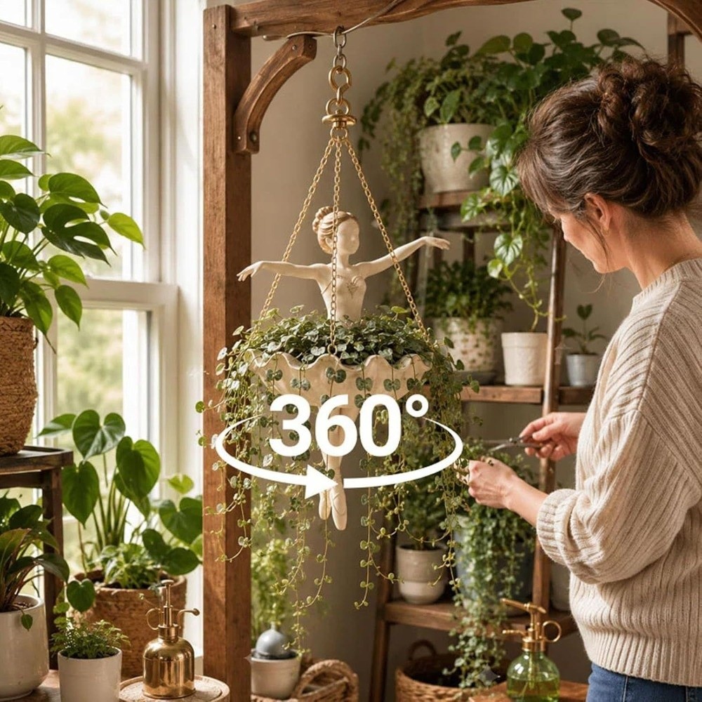 وعاء نباتات معلق على شكل راقصة - مراجعة Hanging Planter Basket وسعره