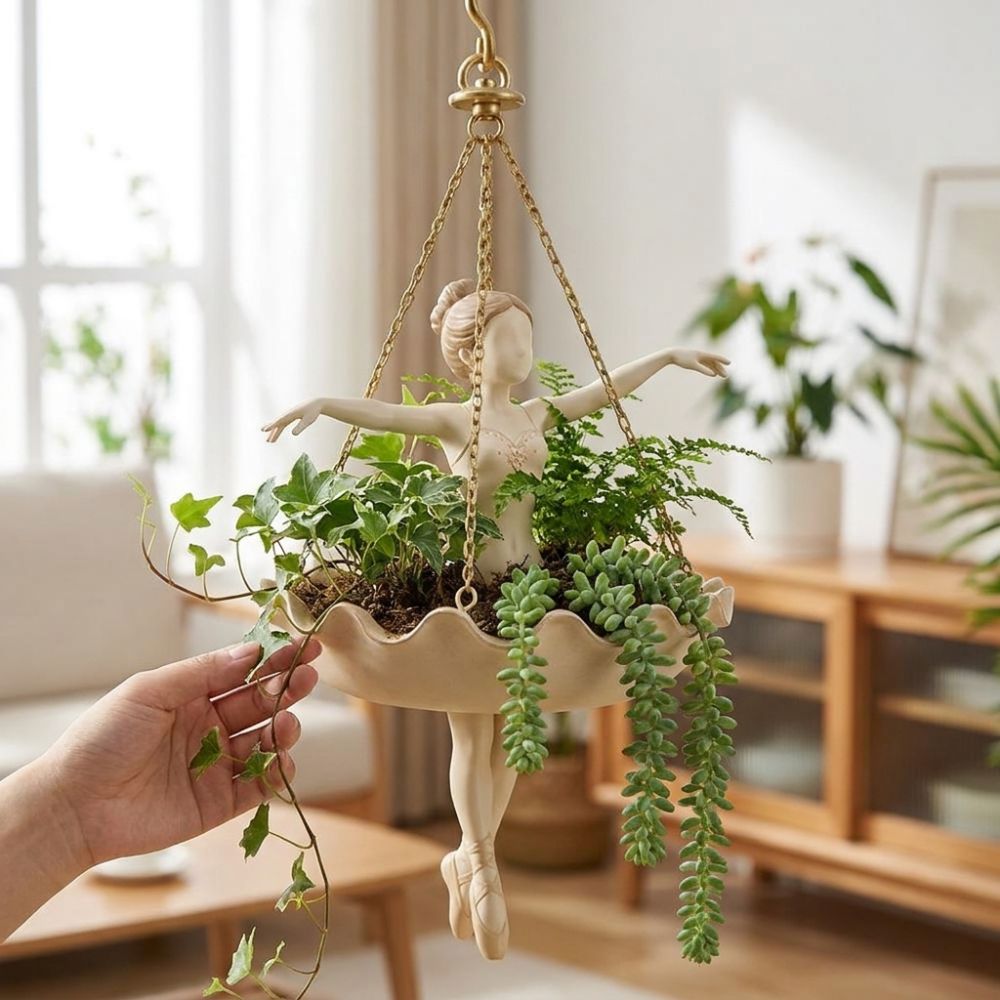 وعاء نباتات معلق على شكل راقصة - مراجعة Hanging Planter Basket وسعره