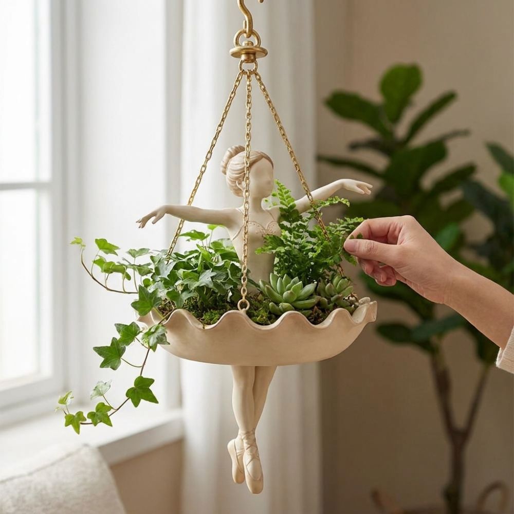 وعاء نباتات معلق على شكل راقصة - مراجعة Hanging Planter Basket وسعره