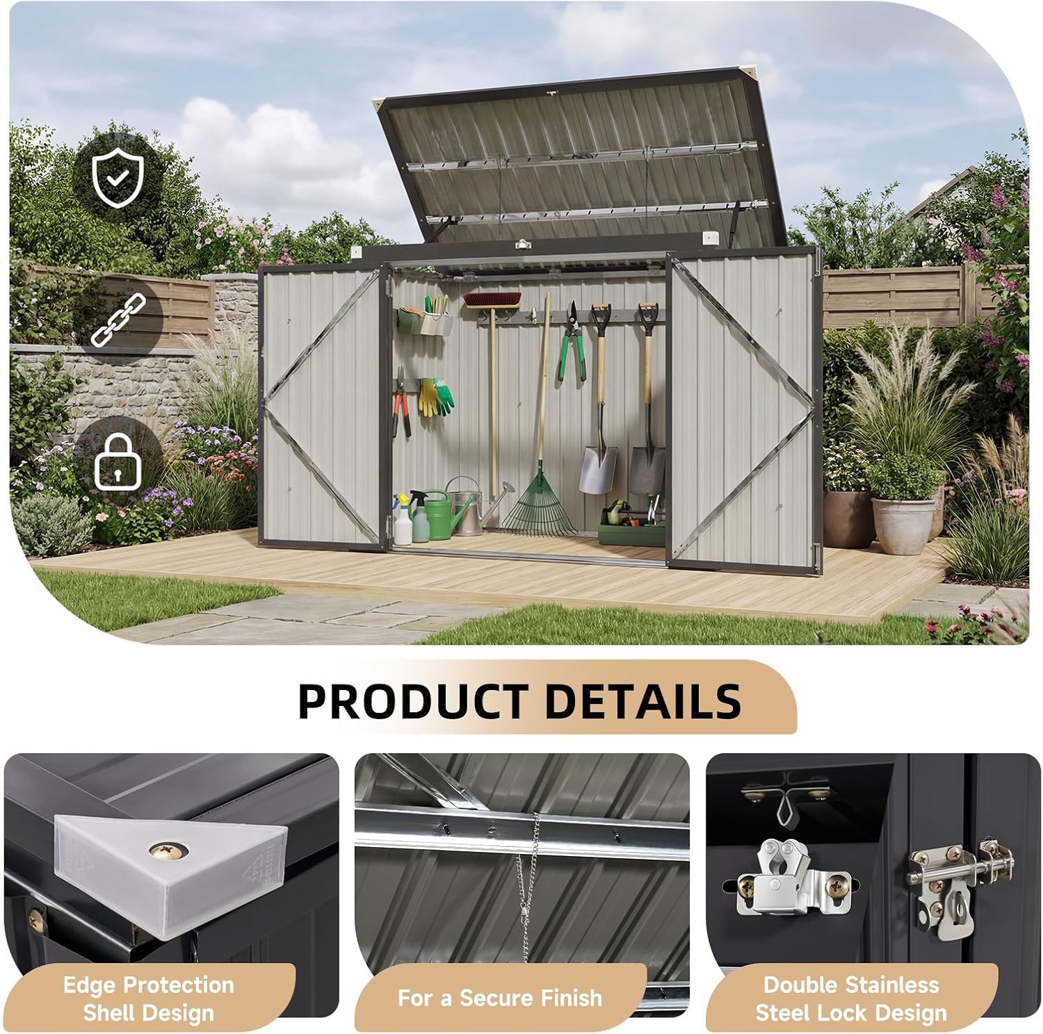 حاوية تخزين قمامة خارجية مقاوم - مراجعة Gardening Tools Storage وسعره