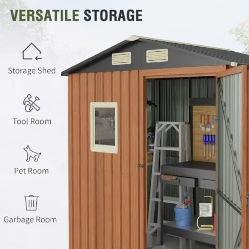 مخزن تخزين خارجي 6×4 قدم، مخزن - مراجعة Gardening Tools Storage وسعره