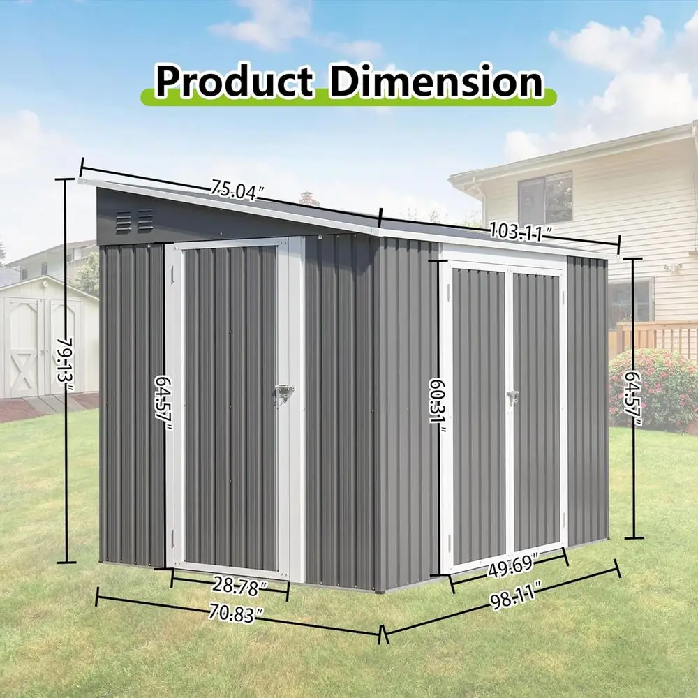 مخزن معدني خارجي مقاس 8 قدم ×  - مراجعة Gardening Tools Storage وسعره