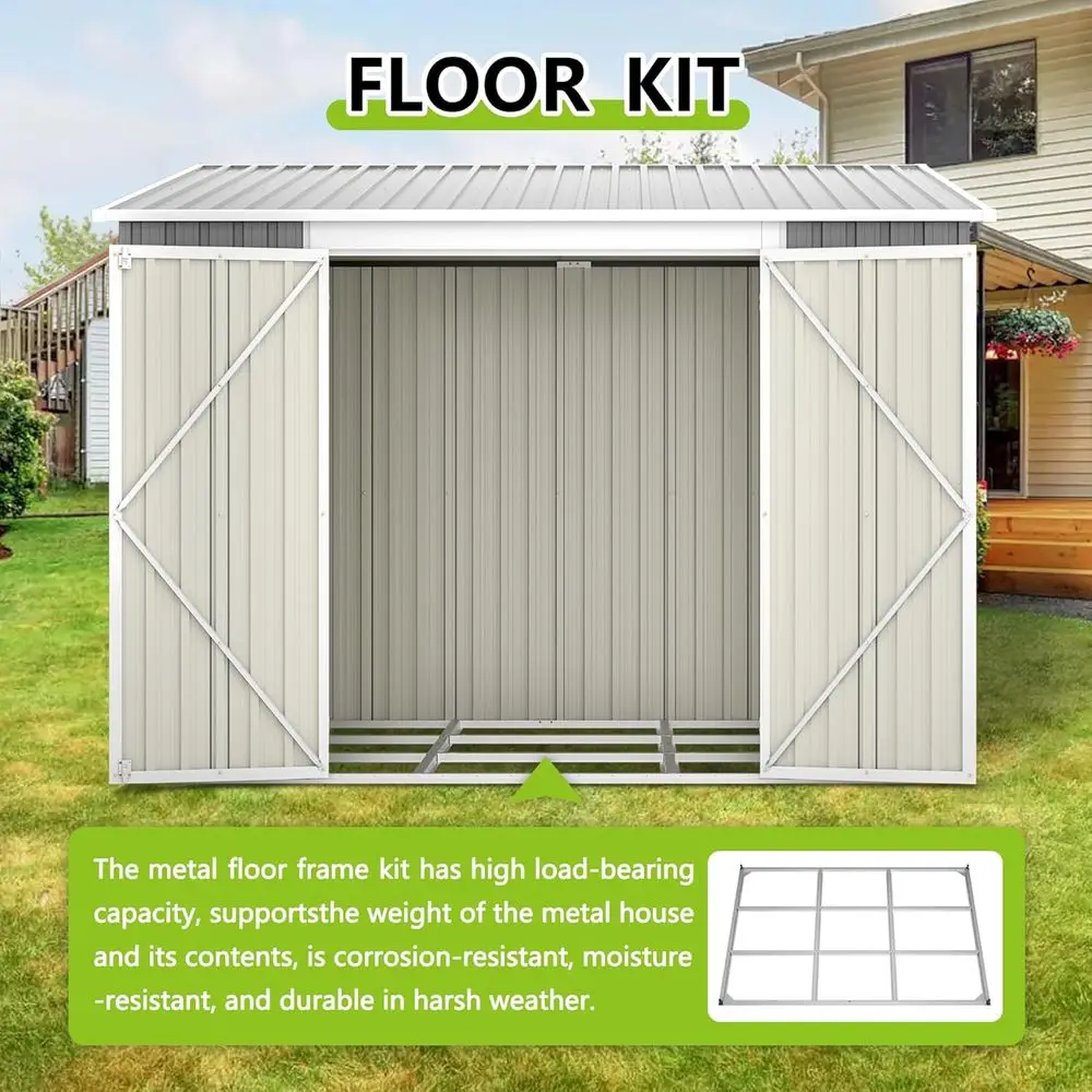 مخزن معدني خارجي مقاس 8 قدم ×  - مراجعة Gardening Tools Storage وسعره